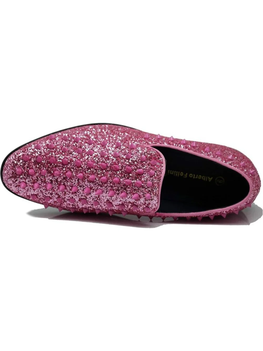 Enzo Romeo Men's Pink Rubber Sole Vintage Loafers Slip On Classic Tuxedo Shoes